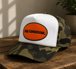 Load image into Gallery viewer, His Kingdom Trucker Cap - Camo (White/Orange)