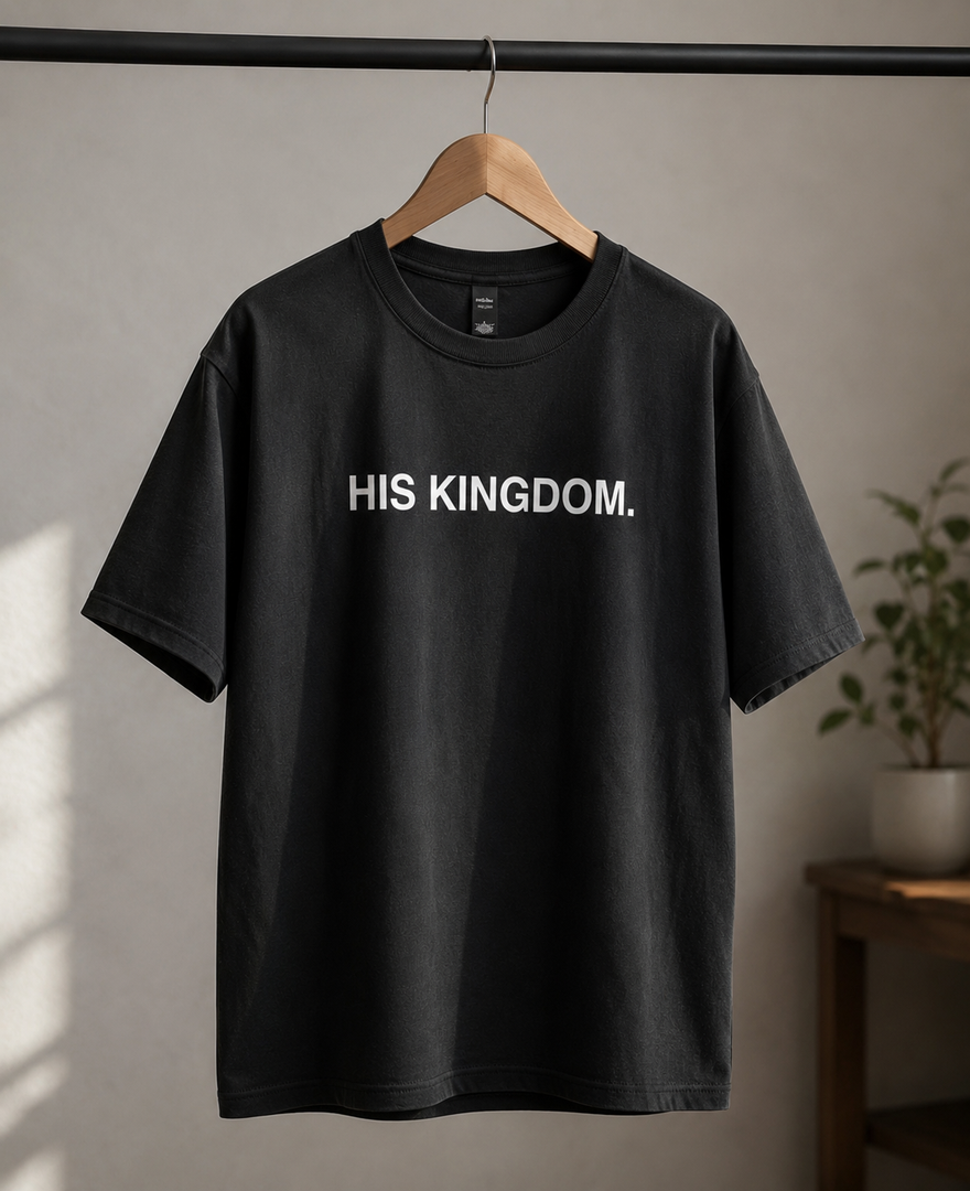 His Kingdom Faded Black Tee (-2")