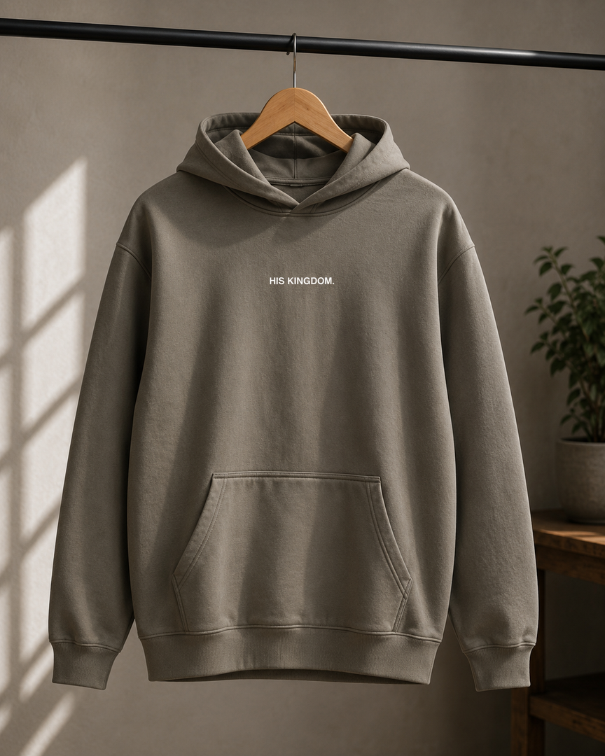 His Kingdom Relax Faded Hood  - Gray